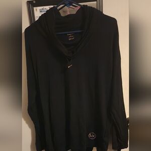 Michael Kors Long Sleeve Top with Logo Cowl Neck With Draw String 1X